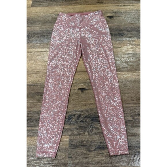 Sweaty Betty Goddess terrazzo foil pink silver metallic full length leggings  XS - Picture 1 of 5
